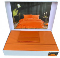 Постельное белье Tivolyo Home Casual сатин люкс оранжевое полуторное