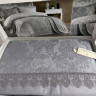 Покрывало жаккардовое с кружевом Finezza Home Diva gri 250x260  см  с наволочками 50х70 см серое