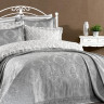 Покрывало жаккардовое с кружевом Finezza Home Diva gri 250x260  см  с наволочками 50х70 см серое