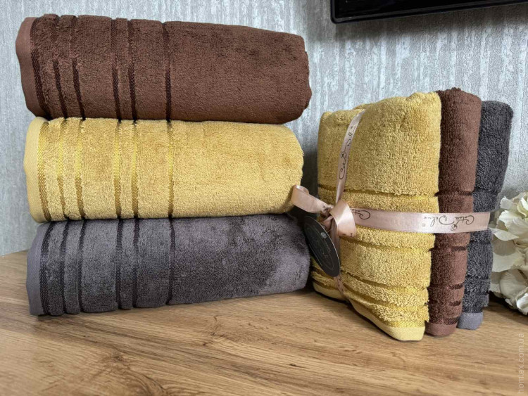 Набор махровых полотенец Cotton delux 50х90 см из 3 шт, модель 2