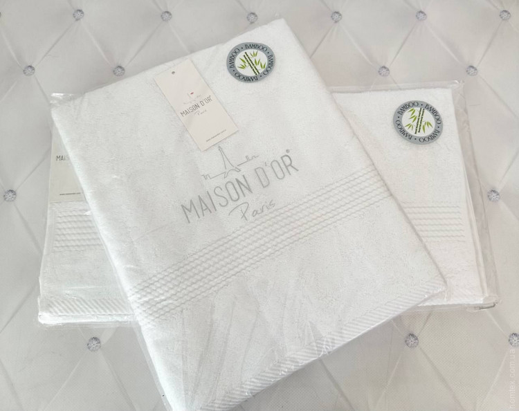 Набор бамбуковых полотенец Maison D'or Amadeus из 2-х штук 50x100 см + 85x150 см белые