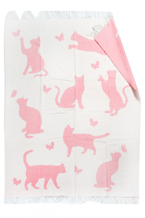 Плед Light House Meow розовый 140x200 см