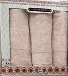 Набор махровых полотенец Gold Soft Life из 3-х штук 50х90 см - 2 шт+ 70х140 см - 1 шт, персиковый