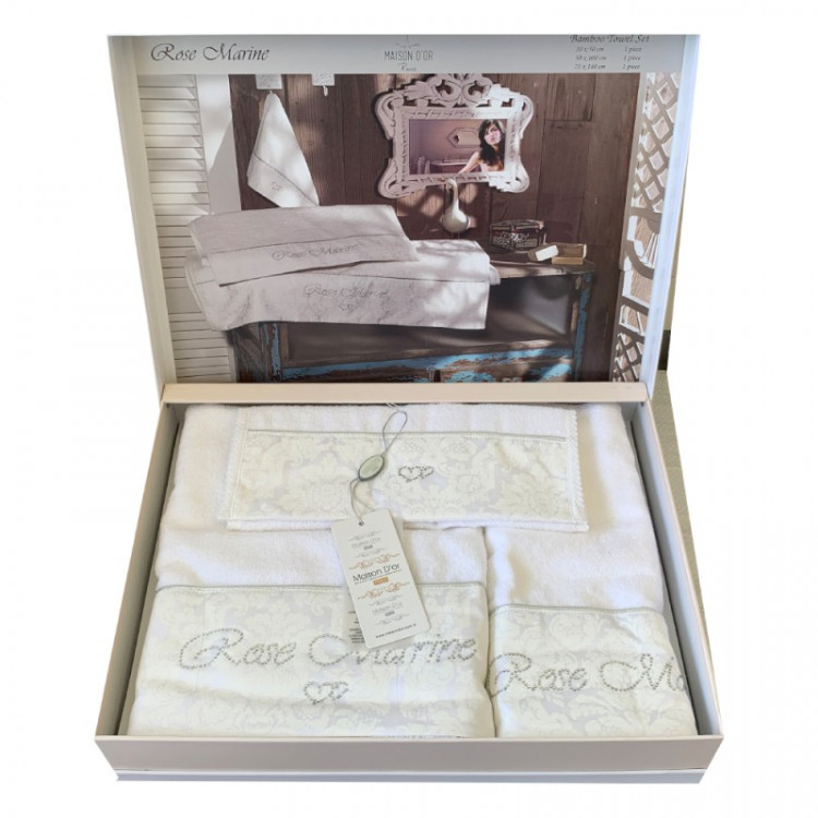 Набір бамбукових рушників Maison D'or Rose Marine White