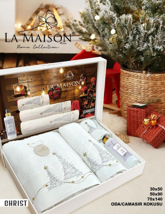 Набір рушників La Maison Christ із 3 шт. 30х50 см + 50х90 см + 70х140 см з парфумом