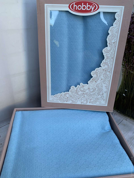 Бамбукове покривало - піке Hobby 220x240 см блакитне