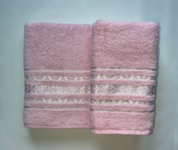 Набор махровых полотенец Gold Soft Life Цветок 50x90 + 70x140 см розовый