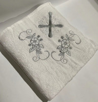 Крыжма для крещения Sikel вышивка серебром 100x100 см