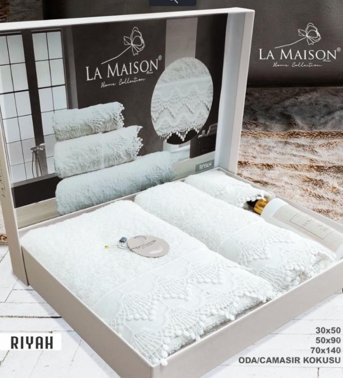 Набір рушників La Maison Riyah з 3 шт. 30х50 см + 50х90 см + 70х140 см з парфумом