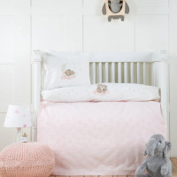 Постільна білизна Karaca Home Bear Star pembe комплект в дитяче ліжечко з 5 предметів