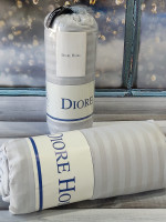 Сатинове простирадло на гумці Diore Home 160x200+30 см з наволочками сіра