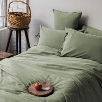 Постельное белье Issimo Home Stonewash Savanna forest poplin евро