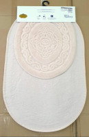 Набор ковриков для ванной Zeron Cotton Mat 50x60 см + 60x100 см, светло-персиковый