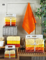 Набор махровых полотенец Ada из 4 шт. 70x140 см, модель 03 (оранжевые+желтые)