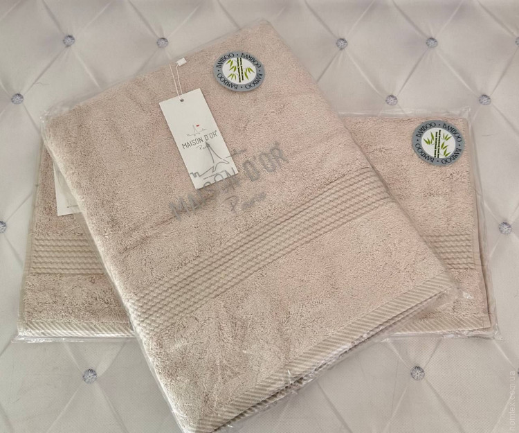Набор бамбуковых полотенец Maison D'or Amadeus из 2-х штук 50x100 см + 85x150 см пудровые