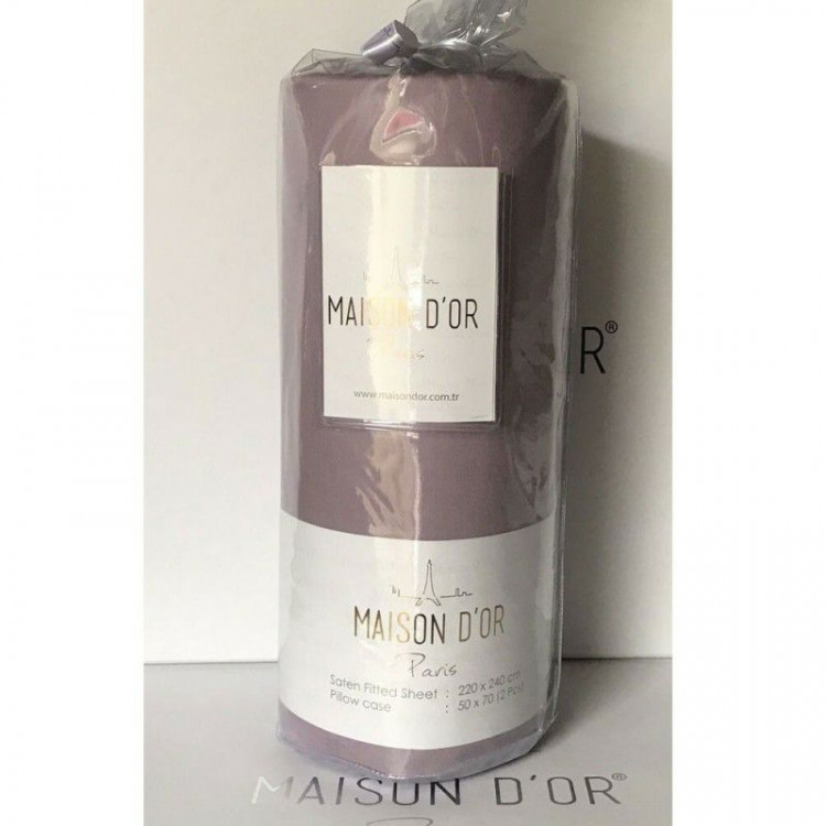 Простынь на резинке Maison D'or saten murdum 180x200 см с наволочками
