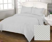 Постельное белье Zastelli 41 белый горох на сером поплин полуторное