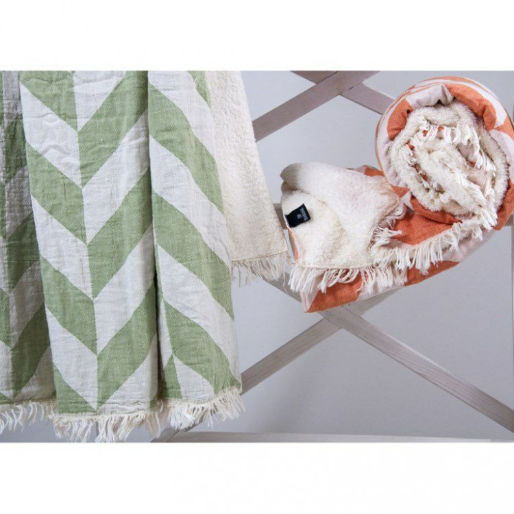 Плед микроплюш Barine Fishbone Throw green (зеленый) eyes 125x170 см