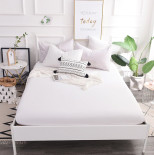 Простирадло Mirson 11-2107 White бязь 200x220 см на гумці по периметру