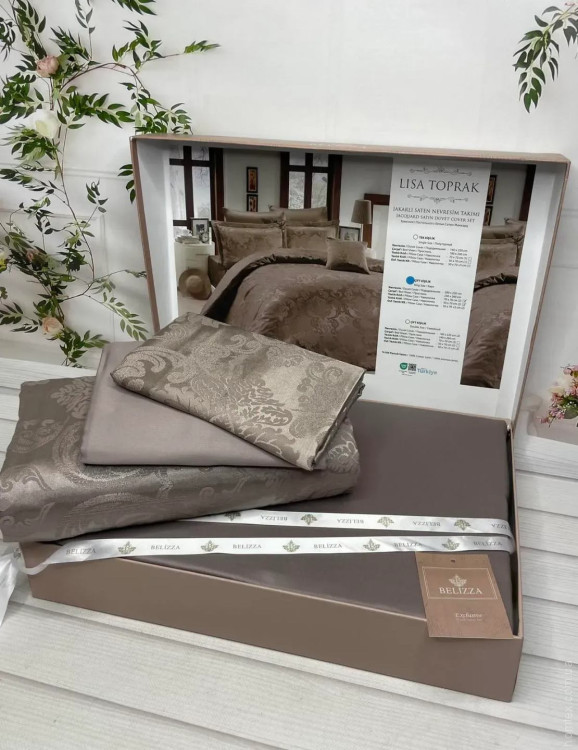 Постельное белье Belizza Lisa Toprak сатин-жаккард евро