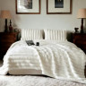 Плед - Покривало Home Textile Sable Смужка 200x230 см зі штучного хутра молочна