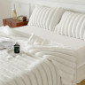 Плед - Покривало Home Textile Sable Смужка 200x230 см зі штучного хутра молочна