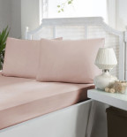 Простирадло сатинова First choice 240x260 см powder з наволочками 50х70 см