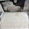Покрывало жаккардовое с кружевом Finezza Home Delux stone 250x260  см  с наволочками 50х70 см серо - бежевое