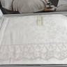 Покрывало жаккардовое с кружевом Finezza Home Delux stone 250x260  см  с наволочками 50х70 см серо - бежевое
