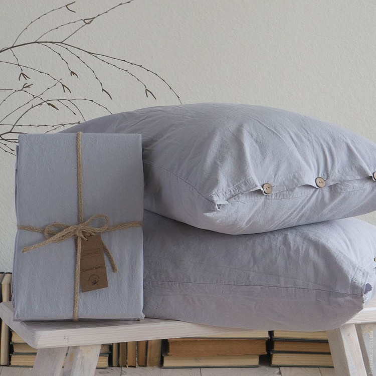 Набор простынь La Modno 160x200+30 см на резинке с наволочками 50х70 см Stonewashed Pearl gray