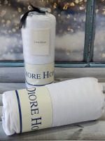 Сатиновая простынь на резинке Diore Home с наволочками 160x200+30 см с наволочками белая