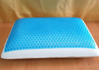 Ортопедична подушка меморі з охолоджуючим гелем Zeron Memory Foam + Cold Gel прямокутна