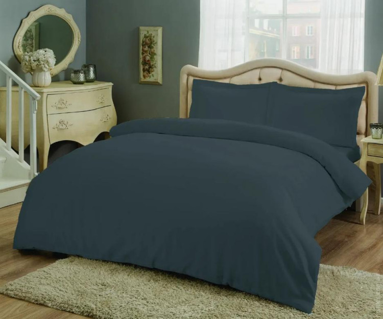 Постільна білизна TAC Basic antracit сатин євро максі