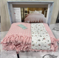 Постільна білизна з піке - кокривало Nil Home рожеве євро