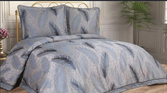 Покрывало жаккардовое Altinbasak Sienna Indigo 240x260 см с наволочками 50х70 см
