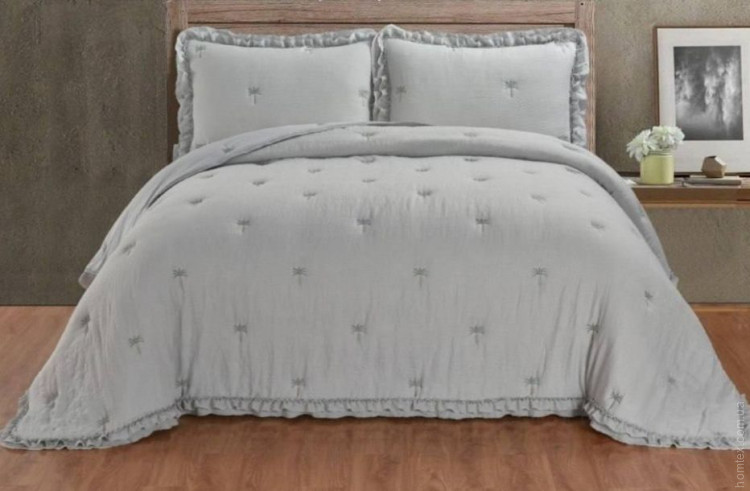 Муслиновое покрывало с наволочками Maison dor Maison Luxe 240x260 см серое Муслиновое покрывало с наволочками Maison dor Maison Luxe 240x260 см серое