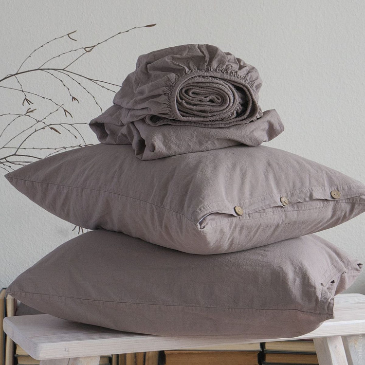 Набор простынь La Modno 160x200+30 см на резинке с наволочками 50х70 см Stonewashed Taupe brown Набор простынь La Modno 160x200+30 см на резинке с наволочками 50х70 см Stonewashed Taupe brown