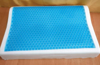 Ортопедична подушка меморі з гелем, що охолоджує Zeron Memory Foam +Cold Gel прямокутна з одним валиком