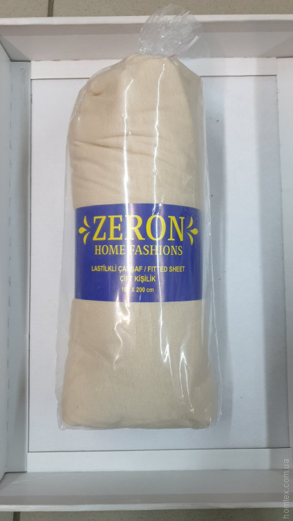Простынь на резинке трикотажная Zeron Bej 90x200 + 25 см 