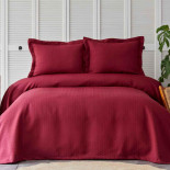 Покрывало с наволочками Karaca Home - Charm bold bordo бордовое 160х240 см