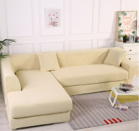 Набір чохлів HomyTex водовідштовхувальний на кутовий диван 3.2 кремовий