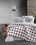 Постельное белье First Choice Edmon dark red ранфорс de luxe евро