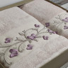 Набор махровых полотенец Pupilla из 2-х штук 50х90 см + 70х140 см с 3Д вышивкой, модель 30