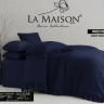 Постельное белье вареный хлопок La Maison Weens indigo с рюшами евро