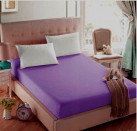 Простынь на резинке Almira mix Фиолетовая фланель премиум 120х200+30 см