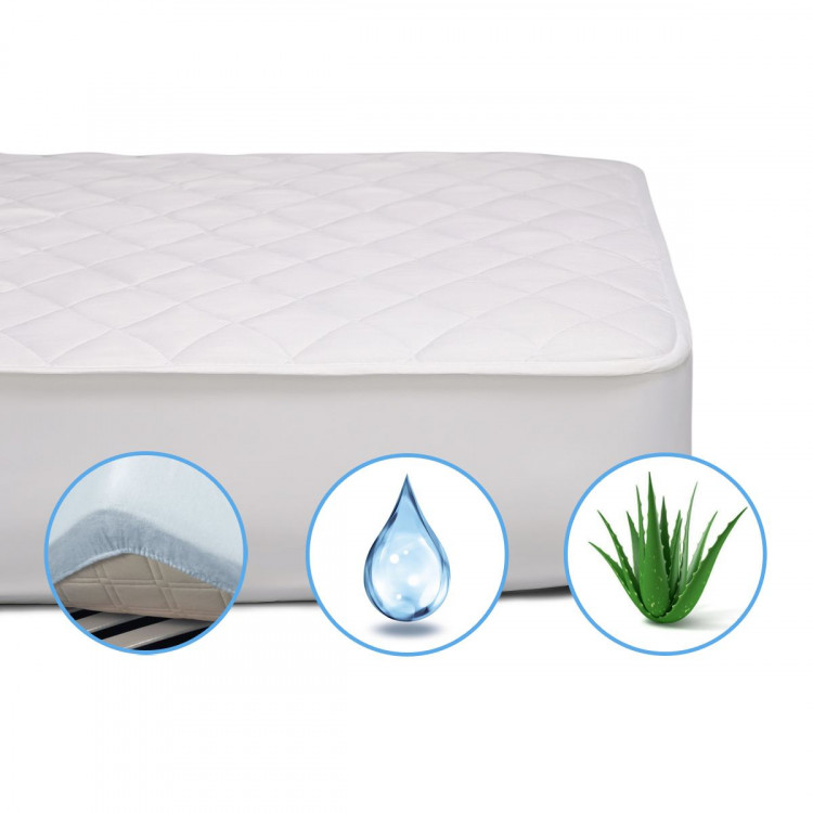 Наматрасник Mirson Стандарт Bamboo Aloe Vera 200x200 см, №280 (непромокаемый на резинке по периметру)