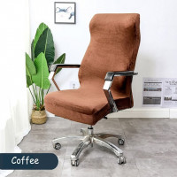 Чохол на офісне крісло Homytex велюровий кавовий, розмір Л