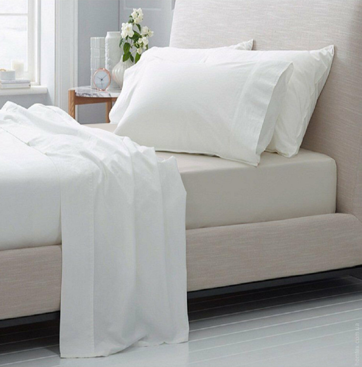Простирадло Mirson 16-5703 Light Gray бязь 90x190 см на гумці по периметру