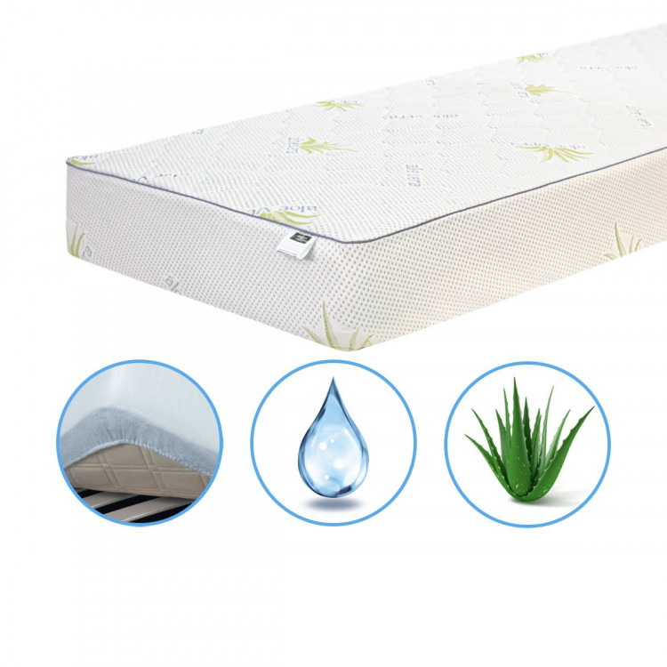 Наматрасник Mirson Alberto Тенсель (MODAL) Aloe Vera 80x160 см, №1049 (непромокаемый на резинке по периметру)