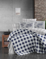 Постельное белье First Choice Edmon navy blue ранфорс de luxe евро